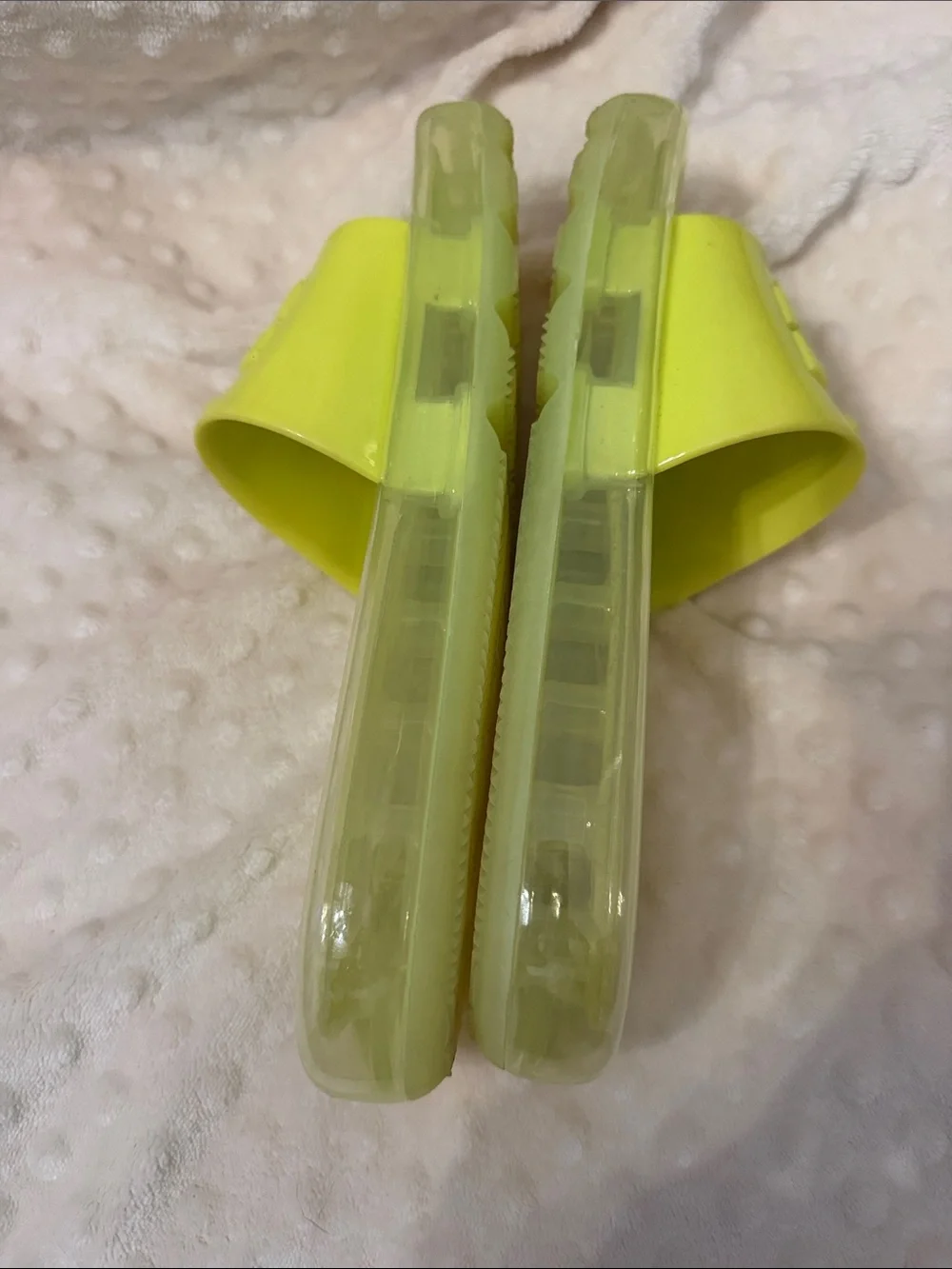 Tory Burch Neon Yellow Logo Slide Sandals